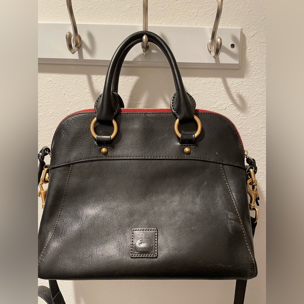 Dooney & Bourke Cameron Satchel Crossbody Purse Bag Black Leather